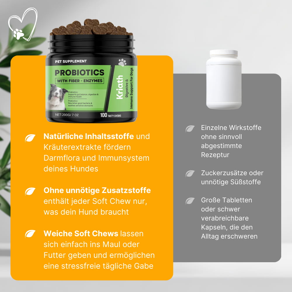 Hunde-Probiotika Soft Chews für Verdauung & Immunsystem