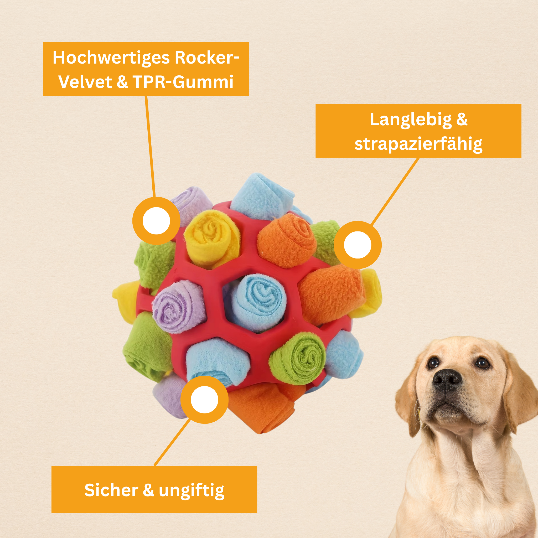 Schnüffelball - Interaktives Leckerli-Spielzeug