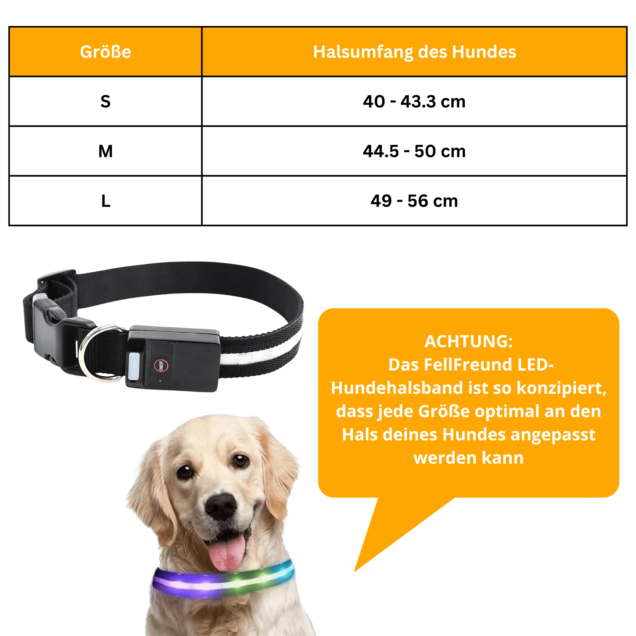 LED-Leuchthalsband Pro