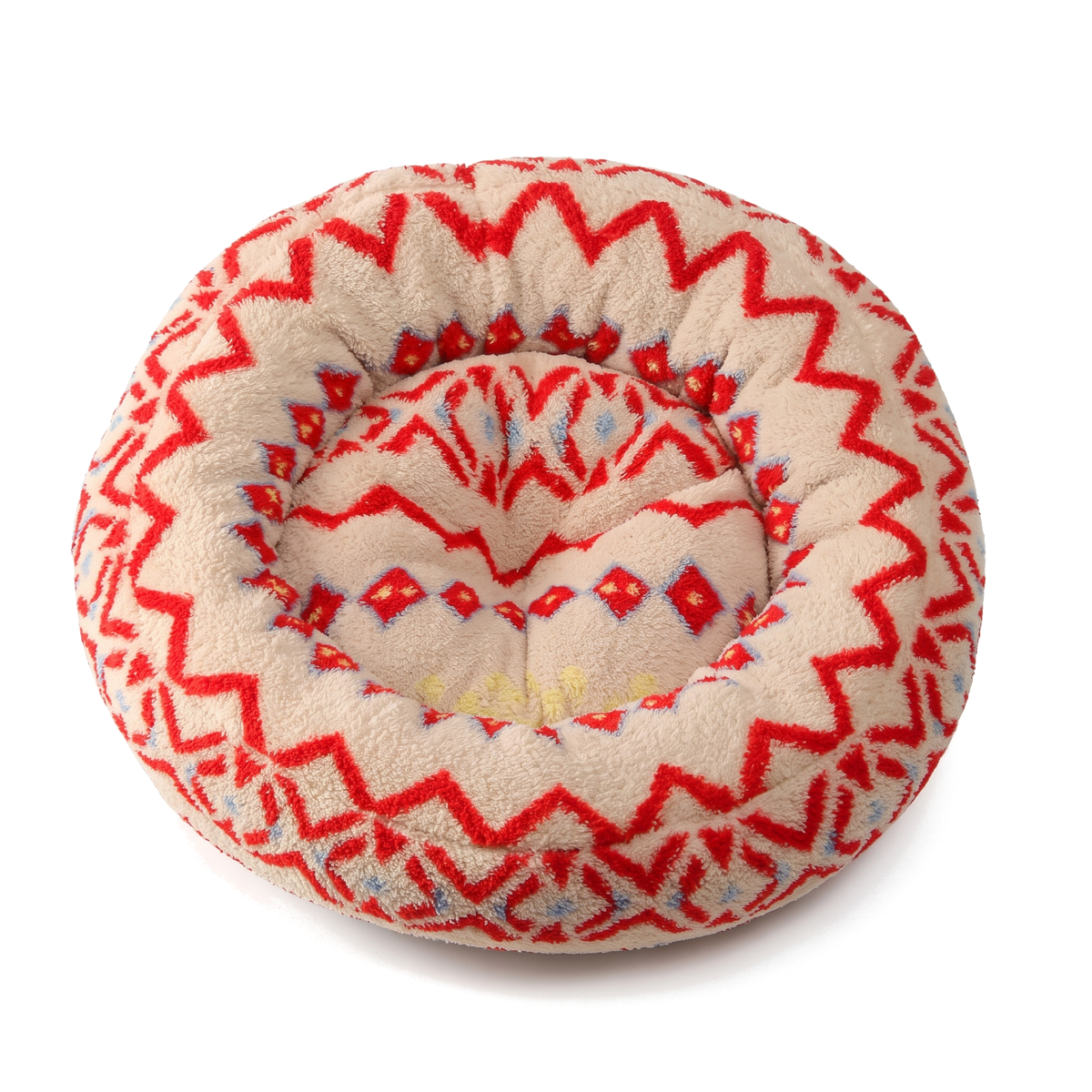 CozyRing Donut-Hundebett in Ethno Rot