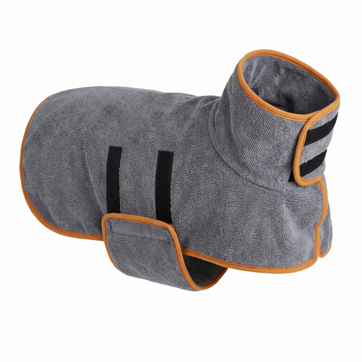 DryKing Hunde-Bademantel aus grauem Mikrofaser-Frottee