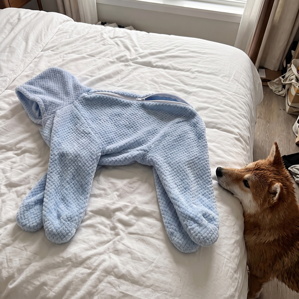 FluffDry Hunde-Bademantel – Reißverschluss am Rücken