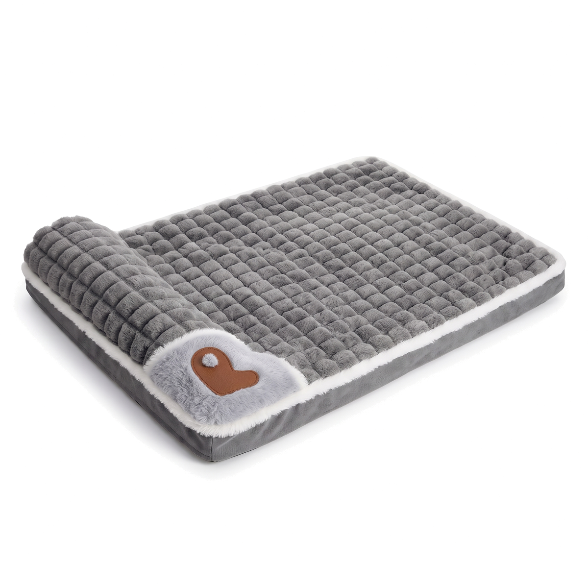 SnugPad Kuschelige Hundematte mit Kopfkissen in Grau
