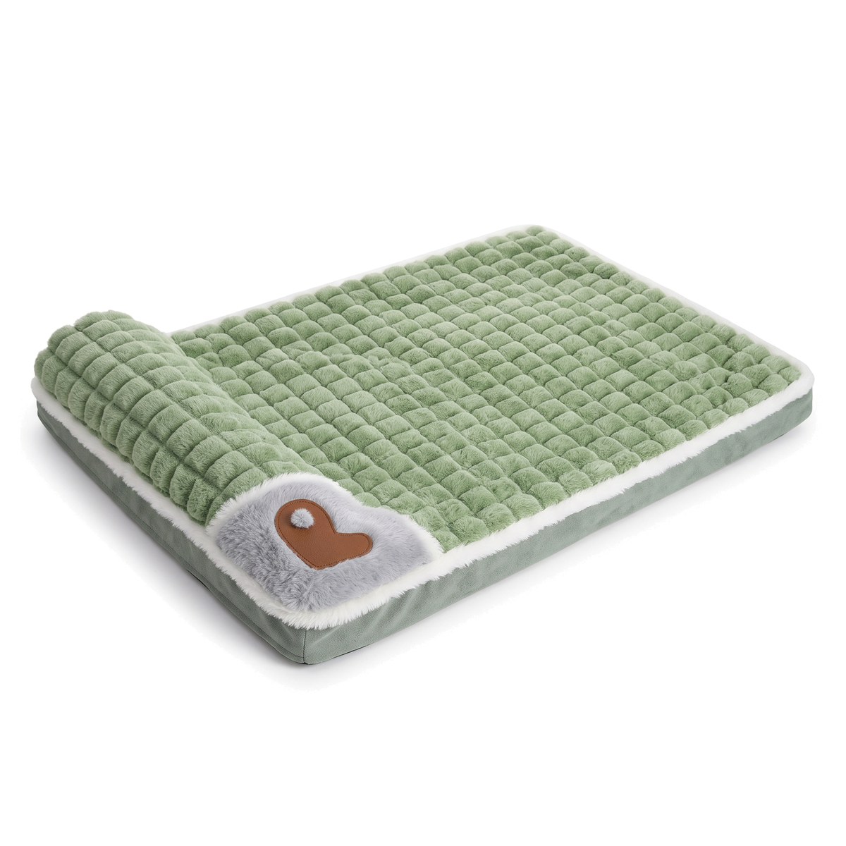 SnugPad Kuschelige Hundematte mit Kopfkissen in Grün