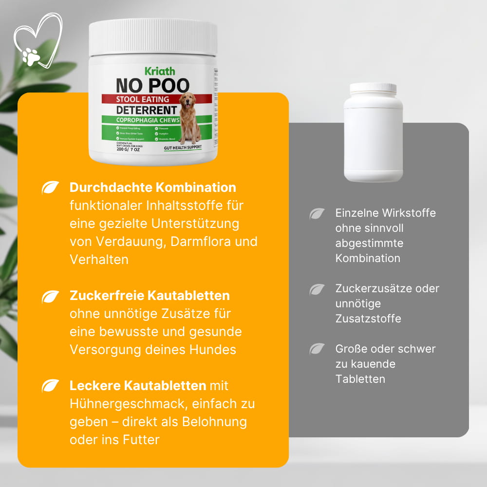Verdauungskomplex für Hunde - Kautabletten gegen Kotfressen