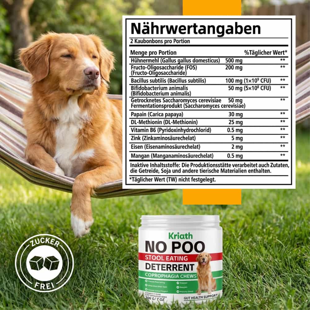 Verdauungskomplex für Hunde - Kautabletten gegen Kotfressen