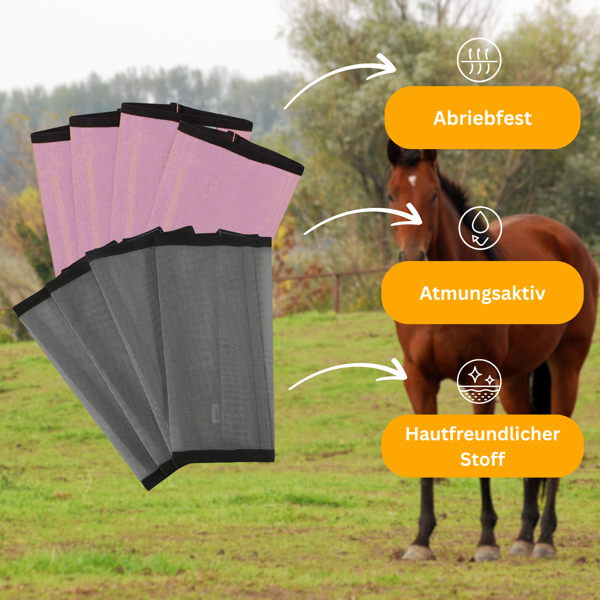 FlyGuard – Atmungsaktive Fliegenstiefel für Pferde