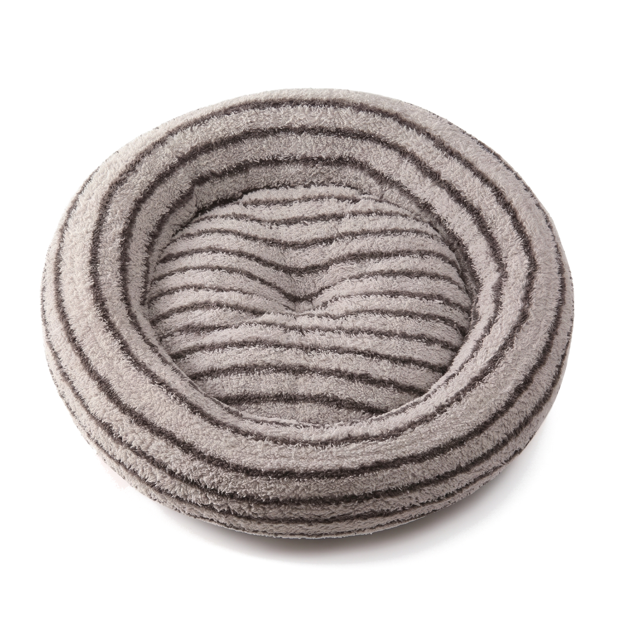 CozyRing Donut-Hundebett in Streifen Grau