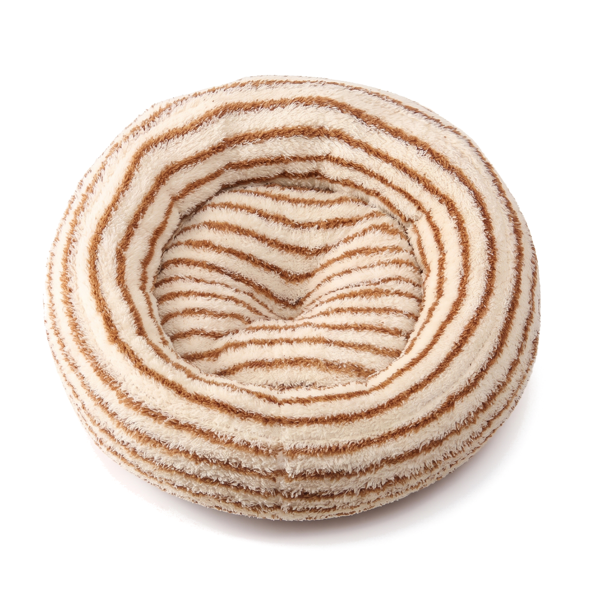 CozyRing Donut-Hundebett in Streifen Karamell