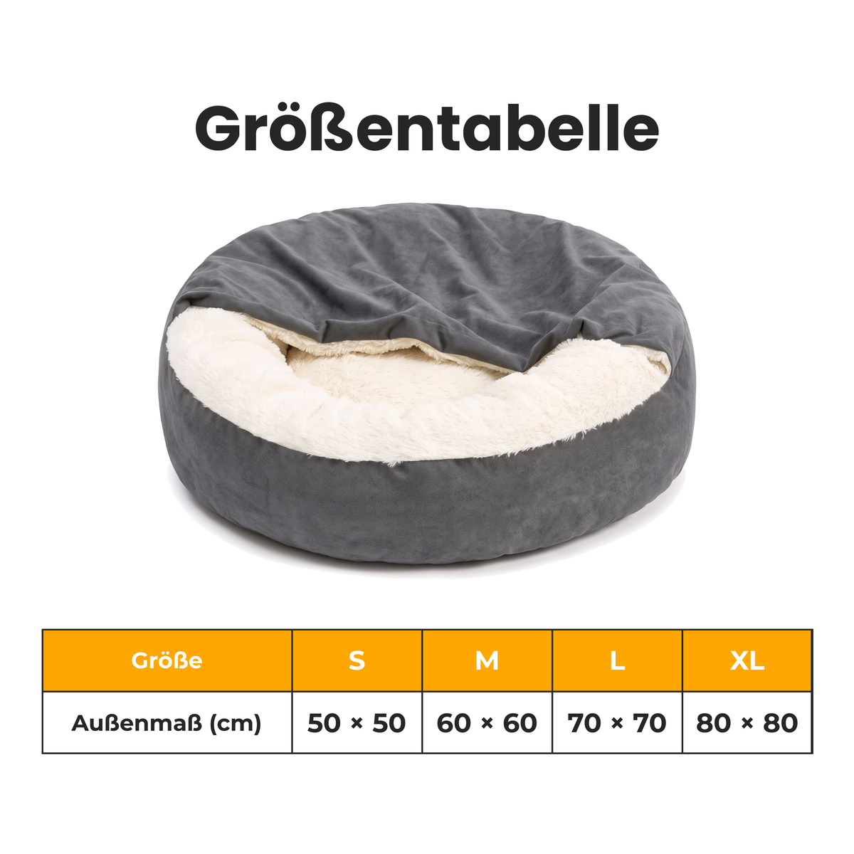 [de] CuddleCave – Größentabelle S bis XL
