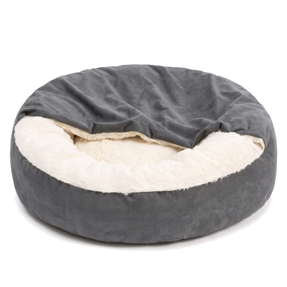 CuddleCave Kuschelhöhle für Hunde in Wolfsgrau-Beige