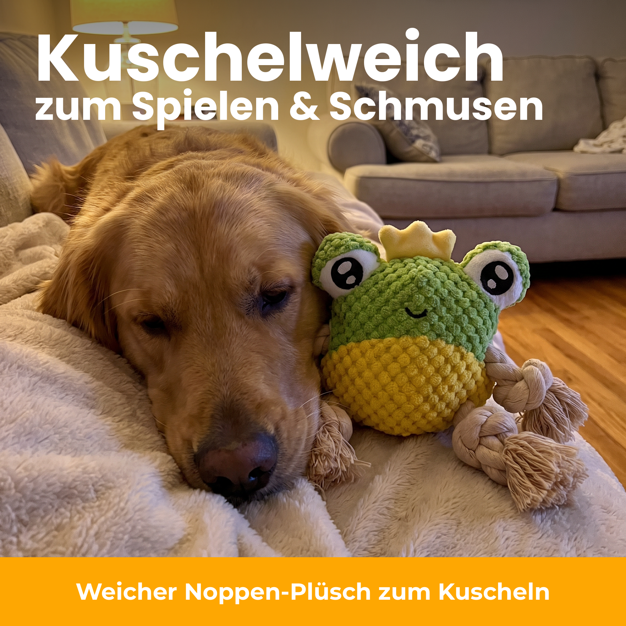 [de] Kuschelweiches Frosch-Hundespielzeug