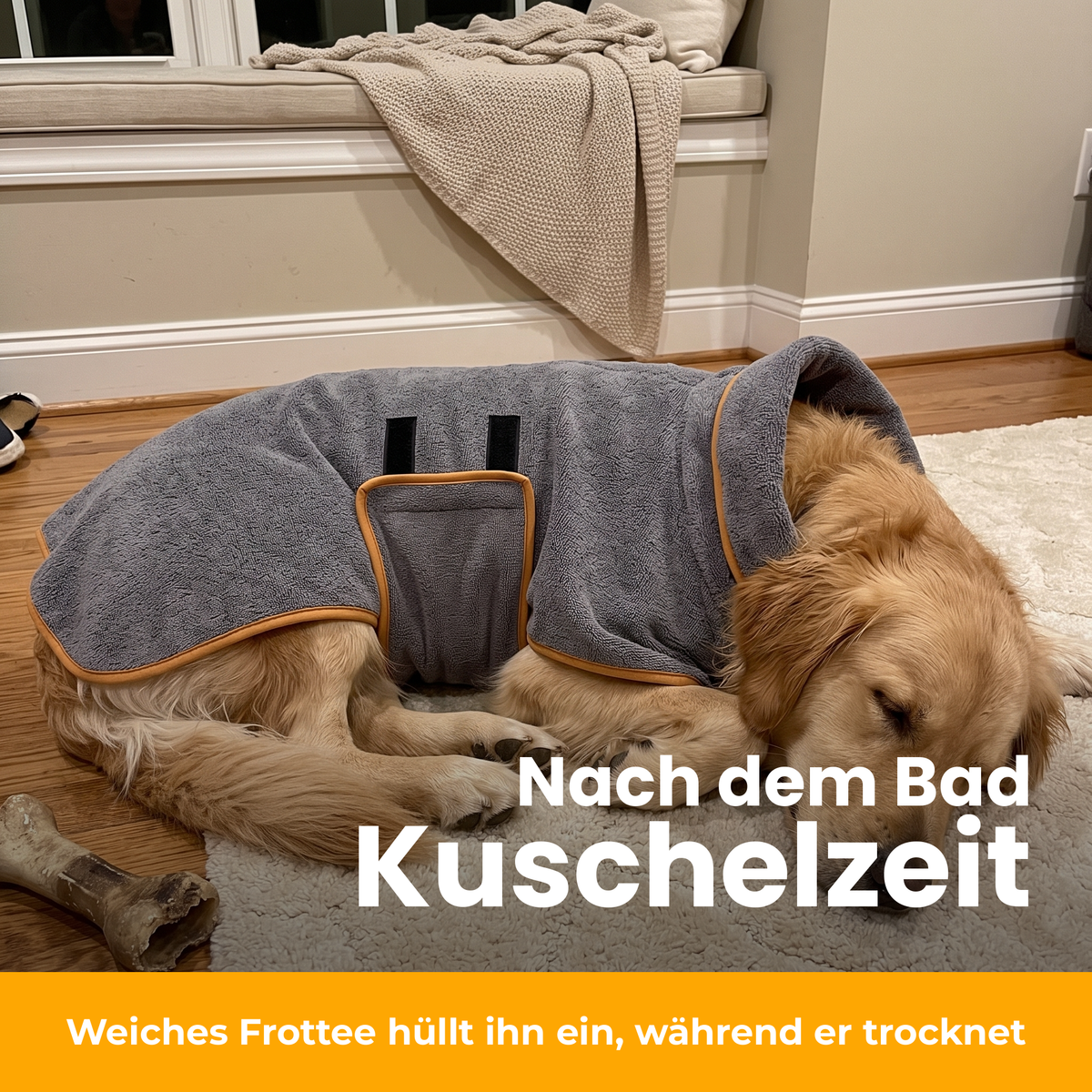 [de] DryKing Hunde-Bademantel – Kuschelzeit nach dem Bad