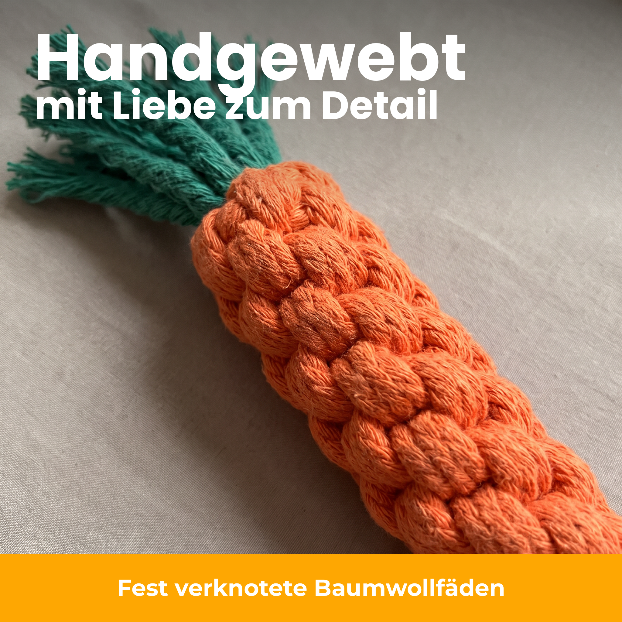 [de] Handgewebte Baumwollfäden im Detail
