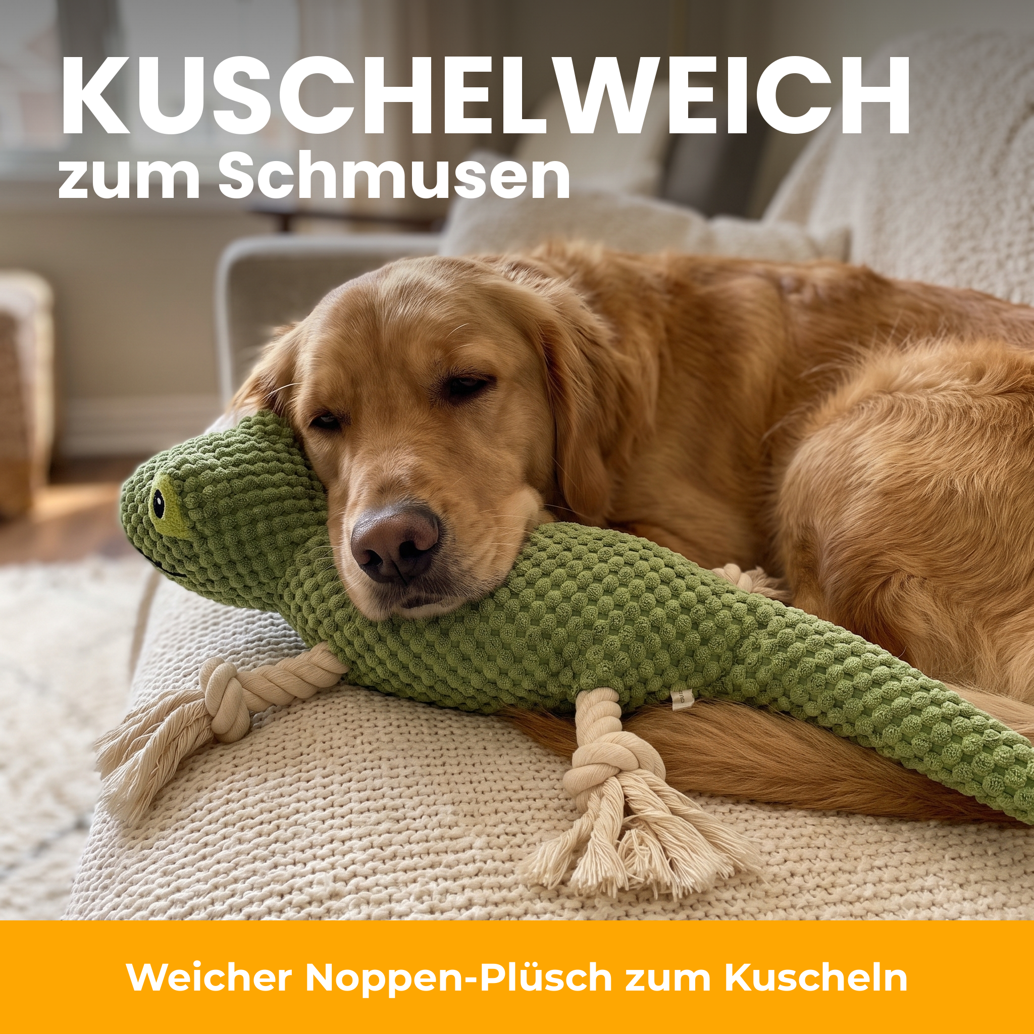 [de] Kuschelweiches Gecko-Hundespielzeug