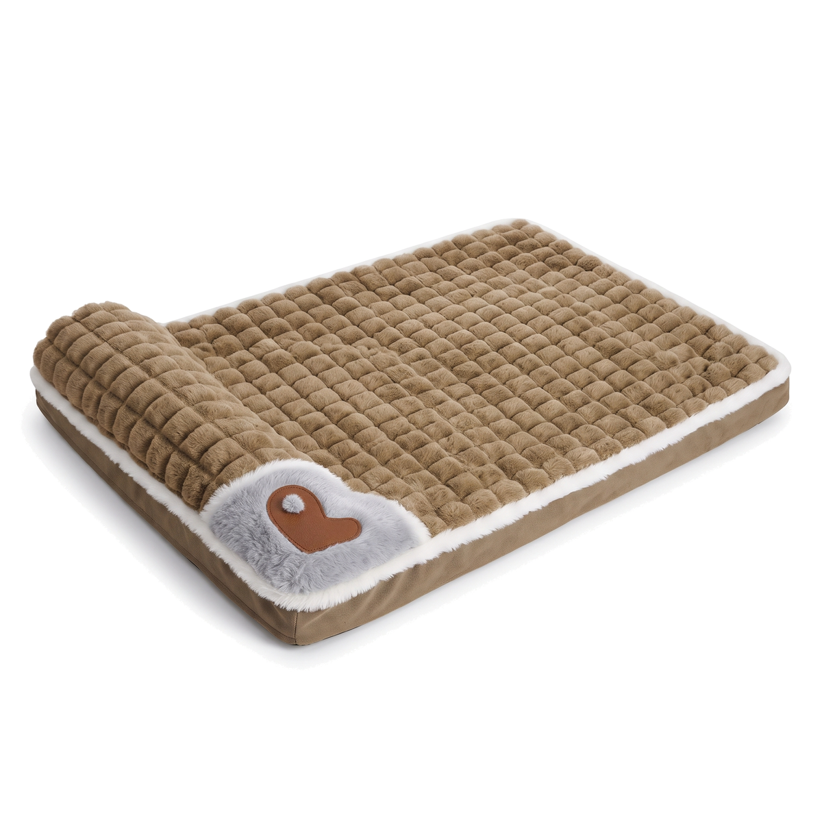 SnugPad Kuschelige Hundematte mit Kopfkissen in Braun